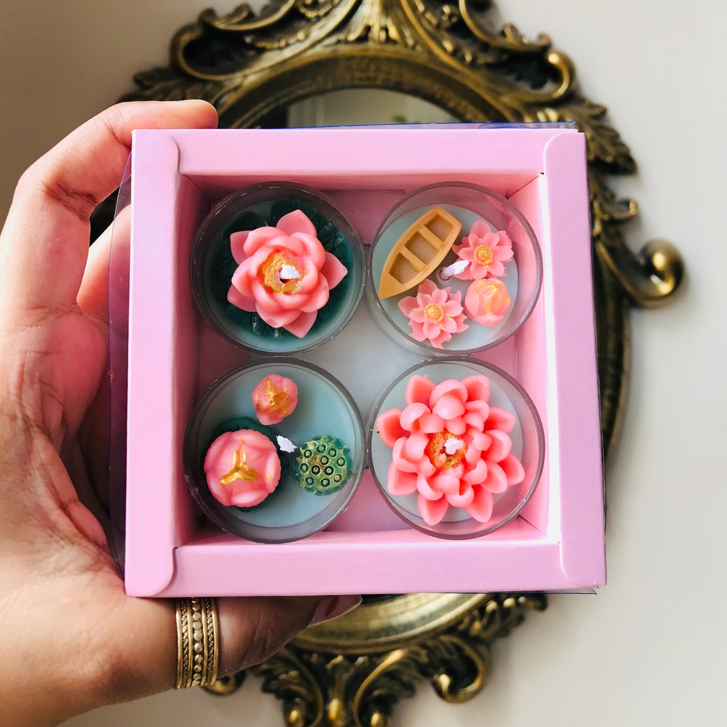 Mini Lotus Pond Tealights Set