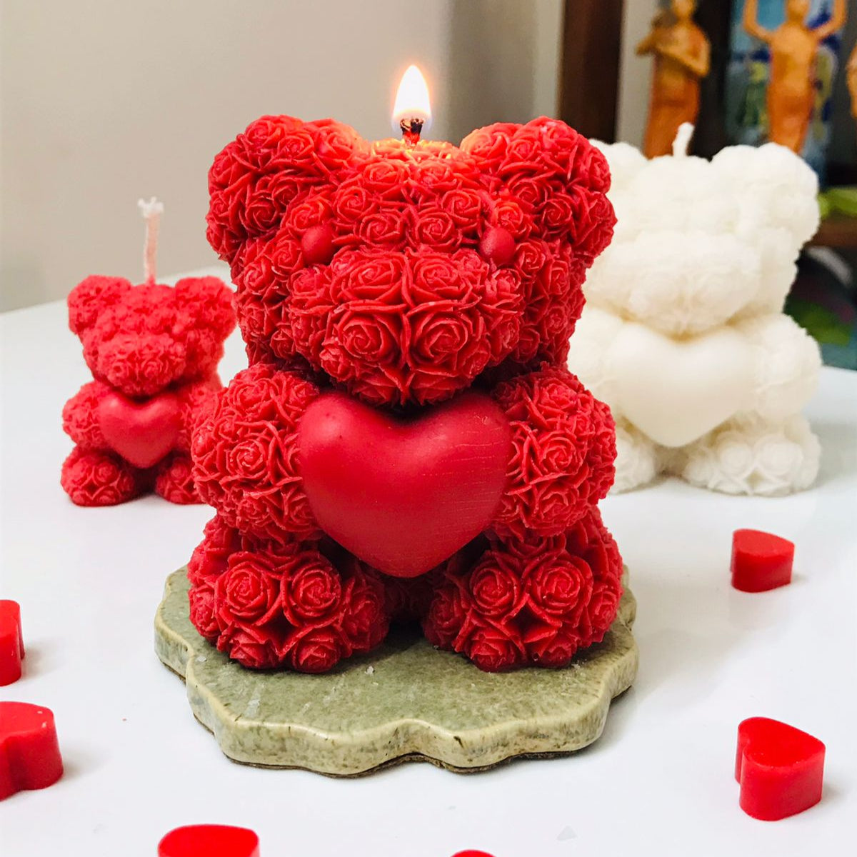 Rose Teddy Candle