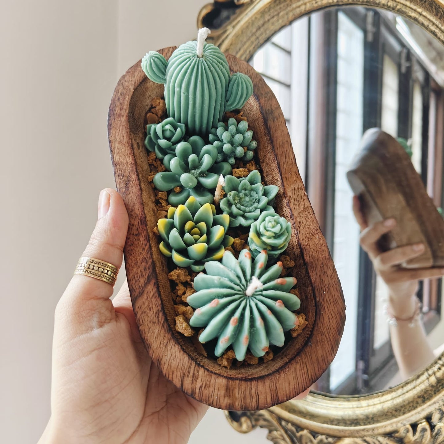 Mini Succulent Garden Candle Bowl