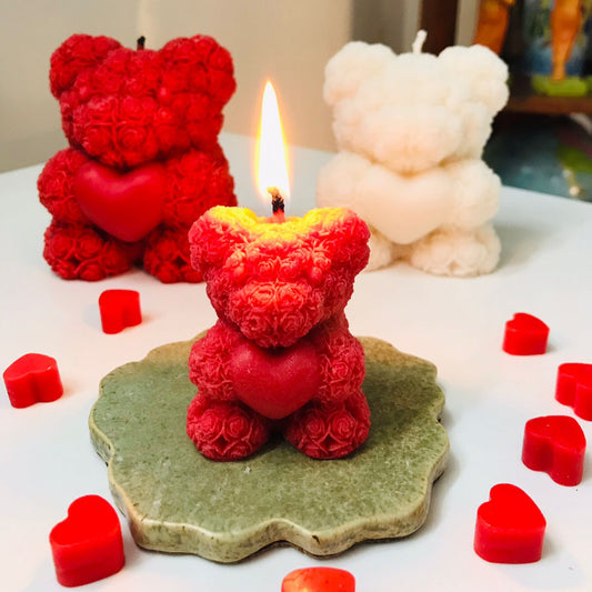 Rose Teddy Candle