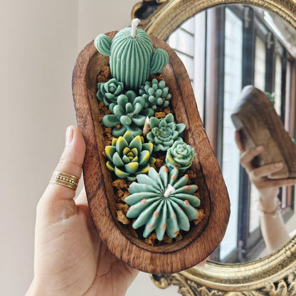 Mini Succulent Garden Candle Bowl